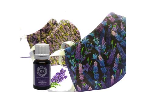 Cubreboca de Tela y Aceite de Lavanda 10 ml